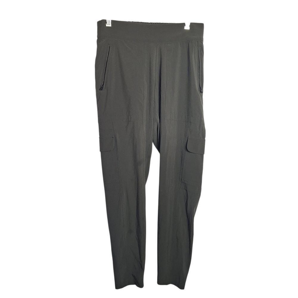 Athleta Cargo Ankle Pants Pockets Olive Green Athleisure Size 4 Womens